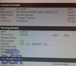Best Buy Canada Rogers/Fido Off-Contract iPhone 3G S Pricing -- $699/$799