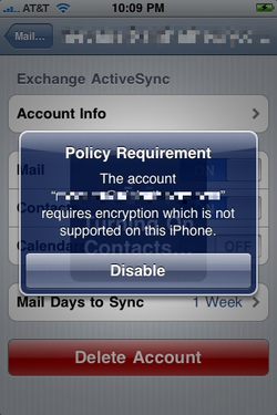 iPhone 3.1 Encryption Enforcement Fix Causing Problems for iPhone 3G, 2G Exchange 2007 Users