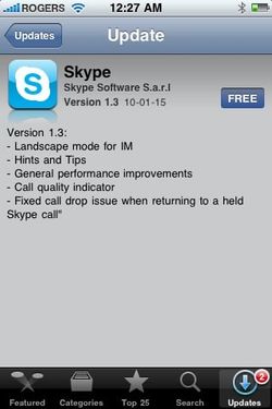 Skype 1.3 Brings... Stuff That's Not Push Notification or VoIP over 3G