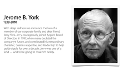 Apple Board Member Jerome B. York,  1938-2010