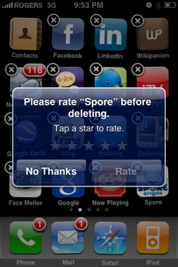iPhone OS 4 beta: "Rate on delete" gone, or just on pause?