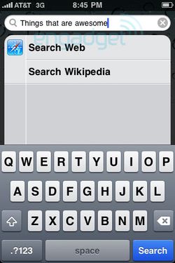 iPhone 4.0: Spotlight searches Google and Wikipedia