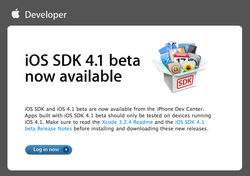 iOS 4.1 and iPhone SDK 4.1 beta released by Apple