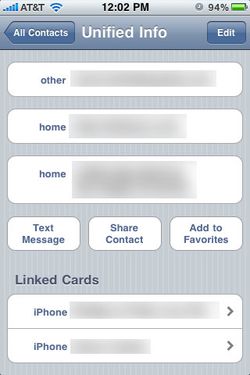 iOS 4 feature: Linked contacts