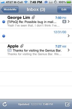 iPhone bugs: Blank messages in Mail