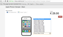 Vodafone Germany shows iPhone 4S in 16GB,32GB and 64GB flavors