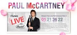 iTunes live-streaming free Paul McCartney concert on February 9, 2012