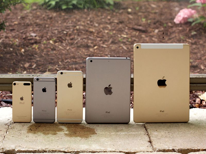 iOS device sizes from the back