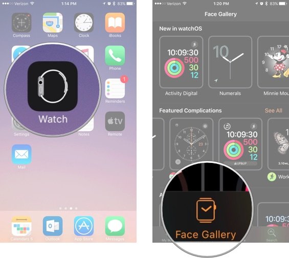 Open the Watch app on iPhone, then select Watch Gallery