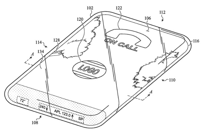 Un nouveau brevet Apple nous montre comment un iPhone tout en verre et tout écran fonctionnerait