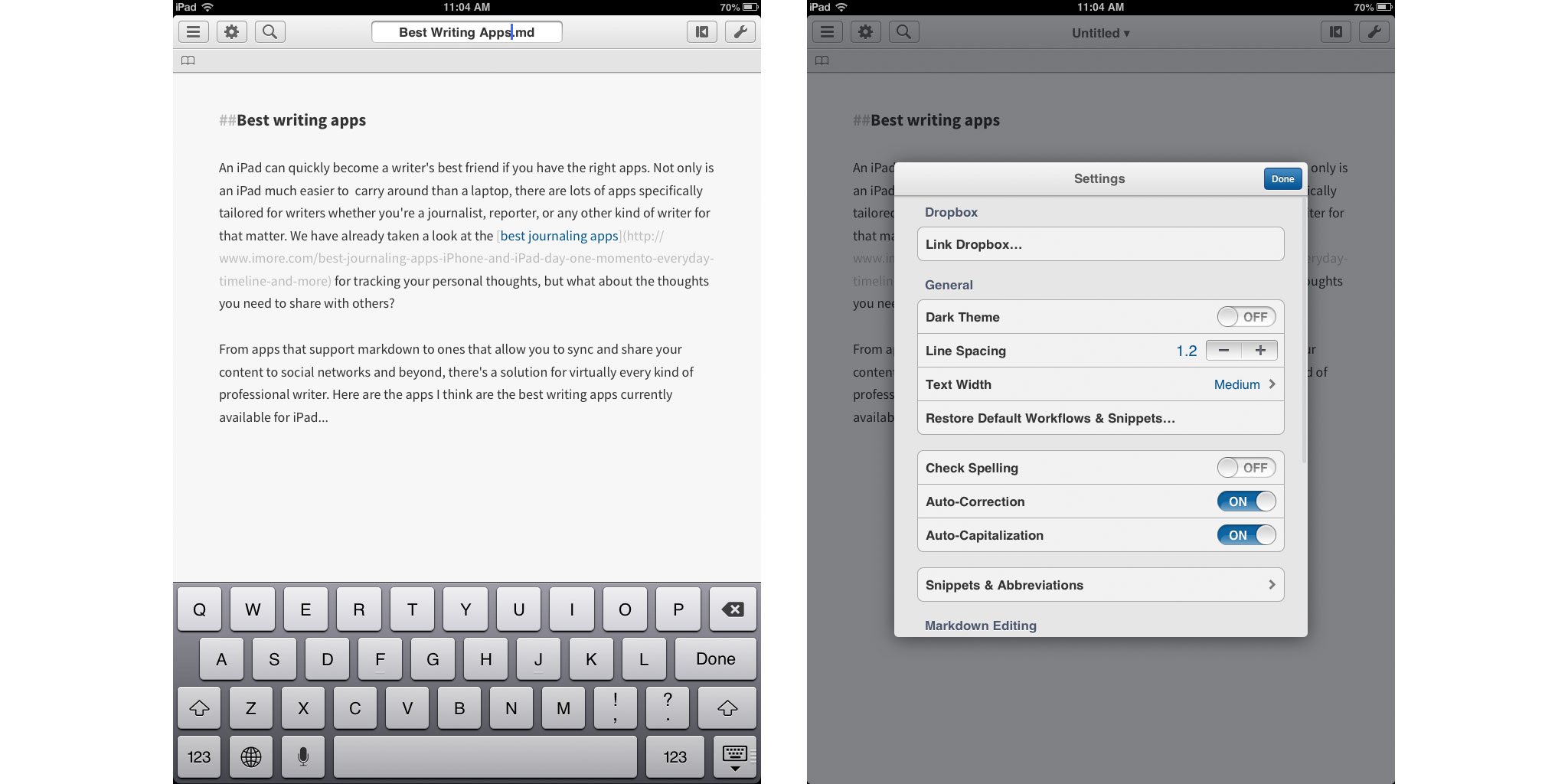 Best iPad apps for writers: Editorial