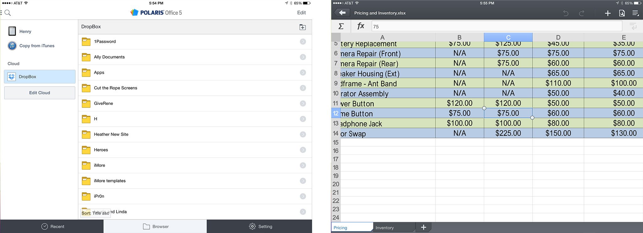 Best spreadsheet apps for iPad: POLARIS Office