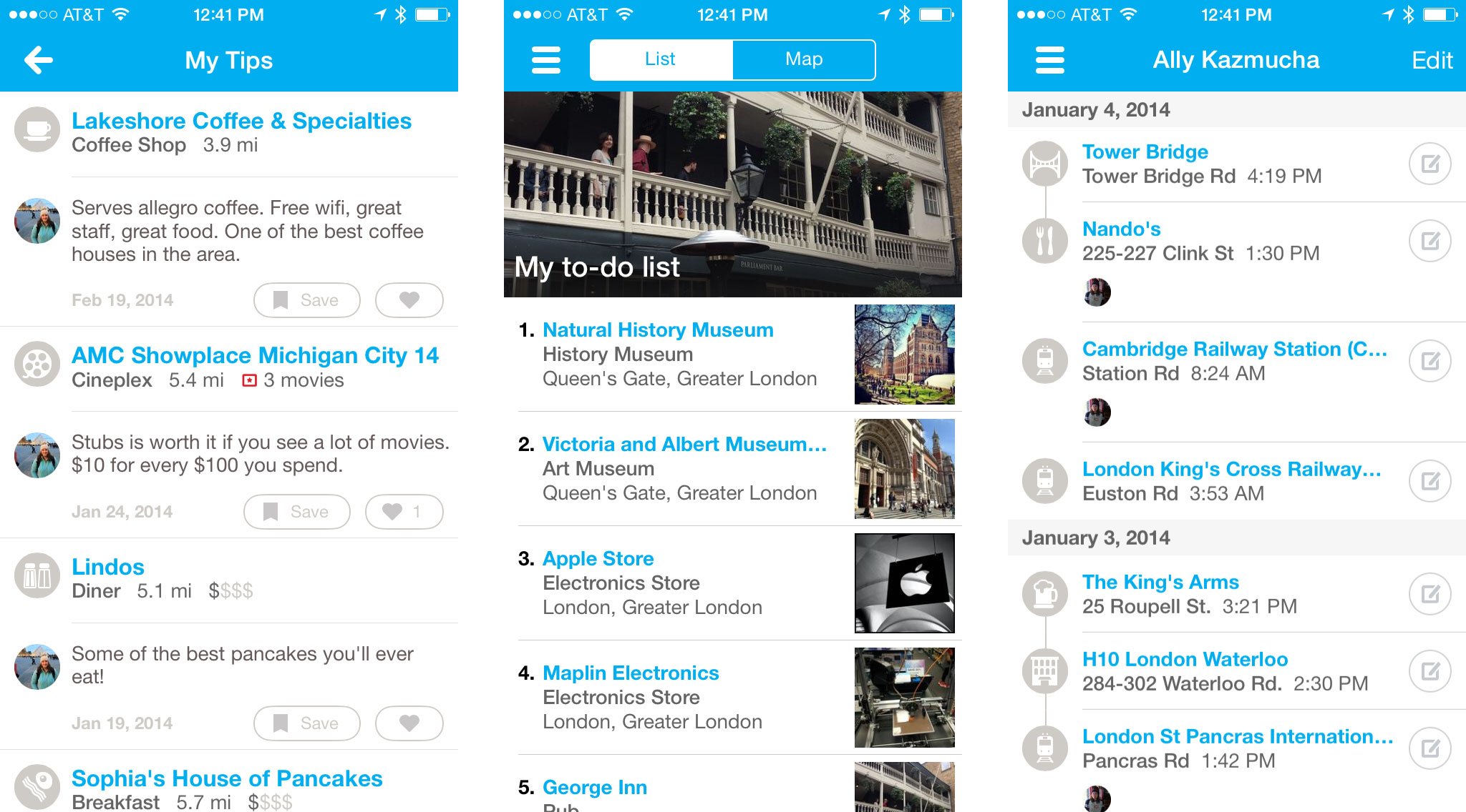 Best travel guide apps for iPhone: Foursquare