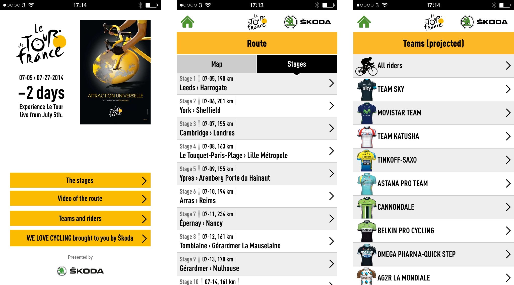 Tour de France official app