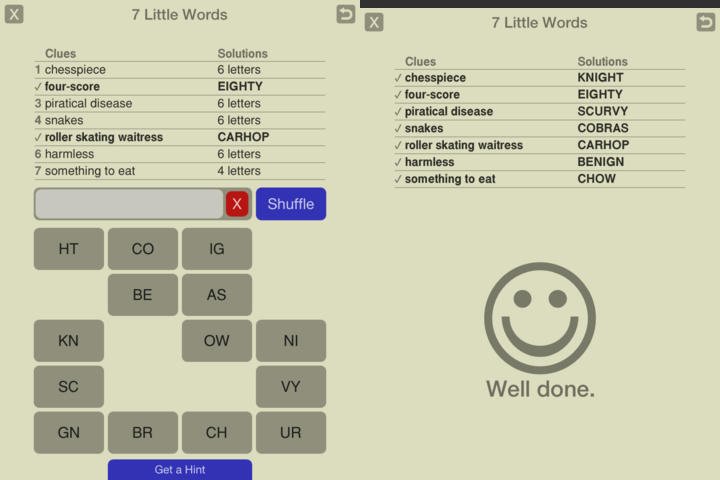 7 Little Words iPad