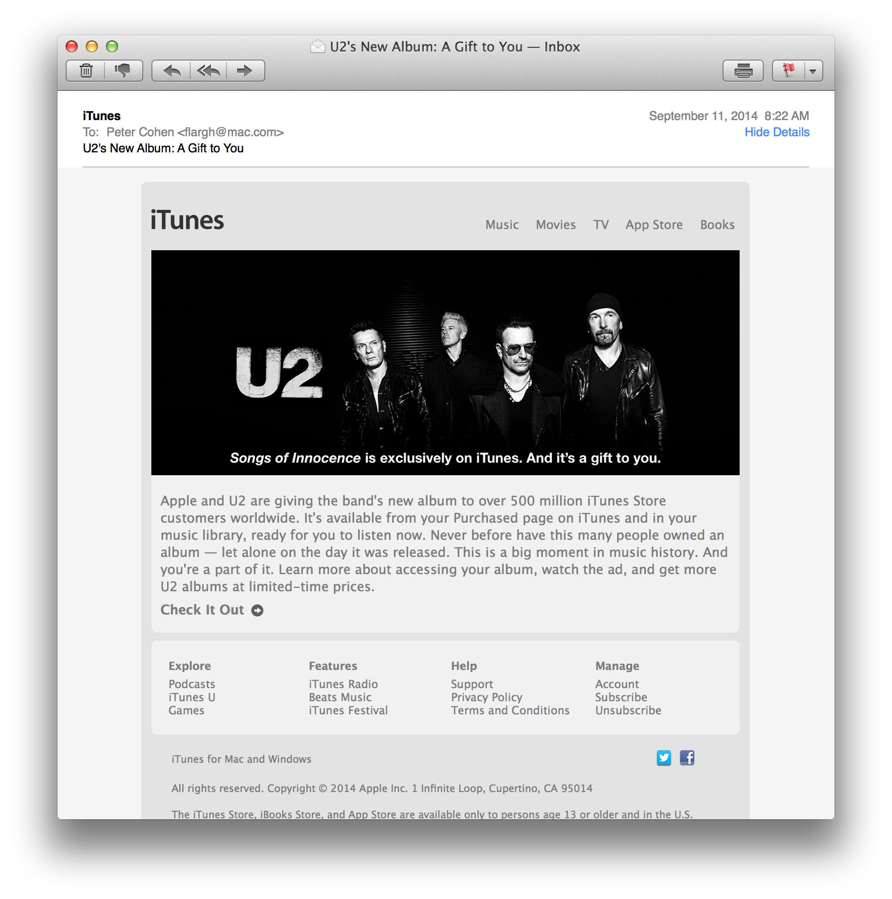 U2 email