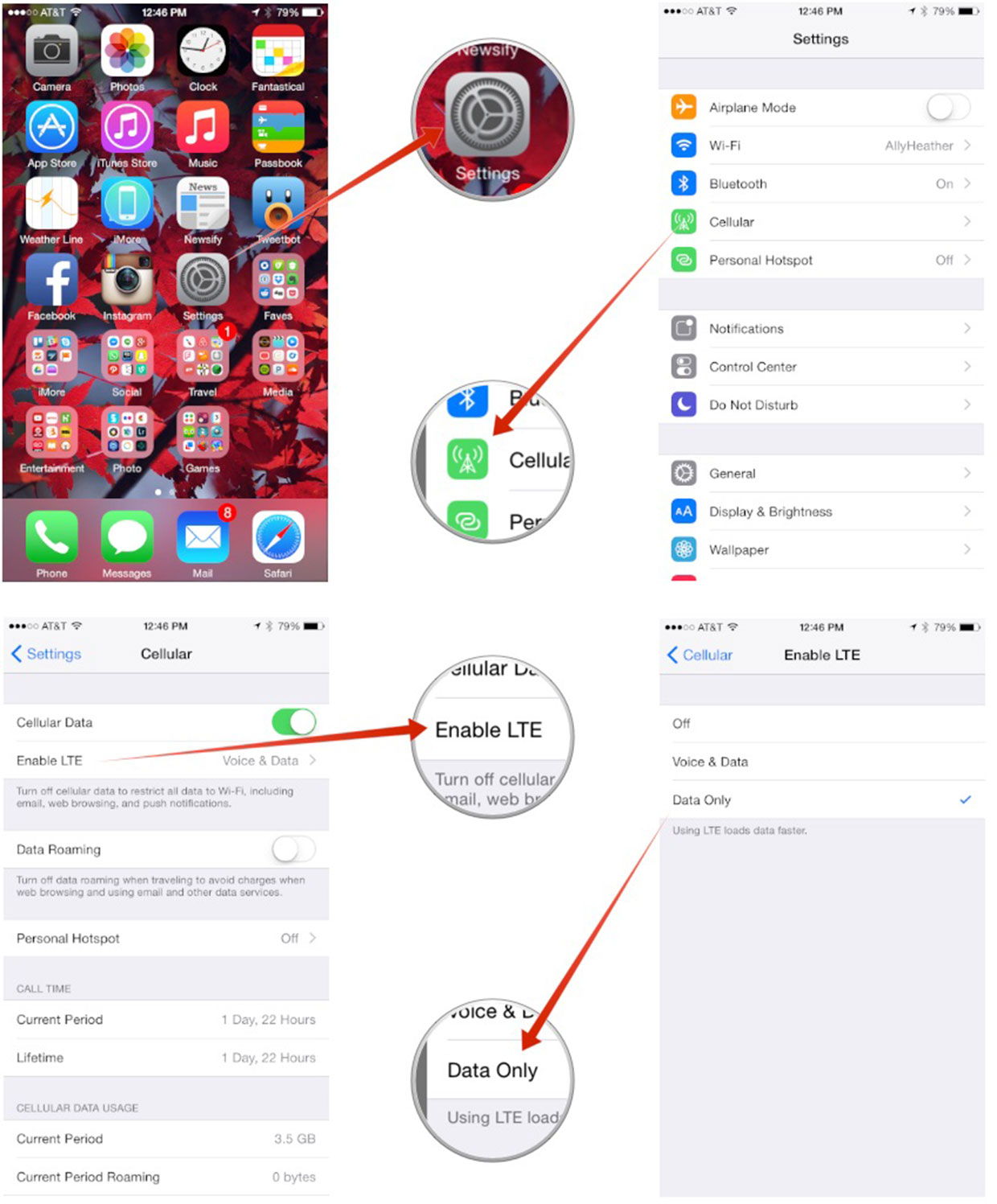 How to disable LTE on iPhone 6
