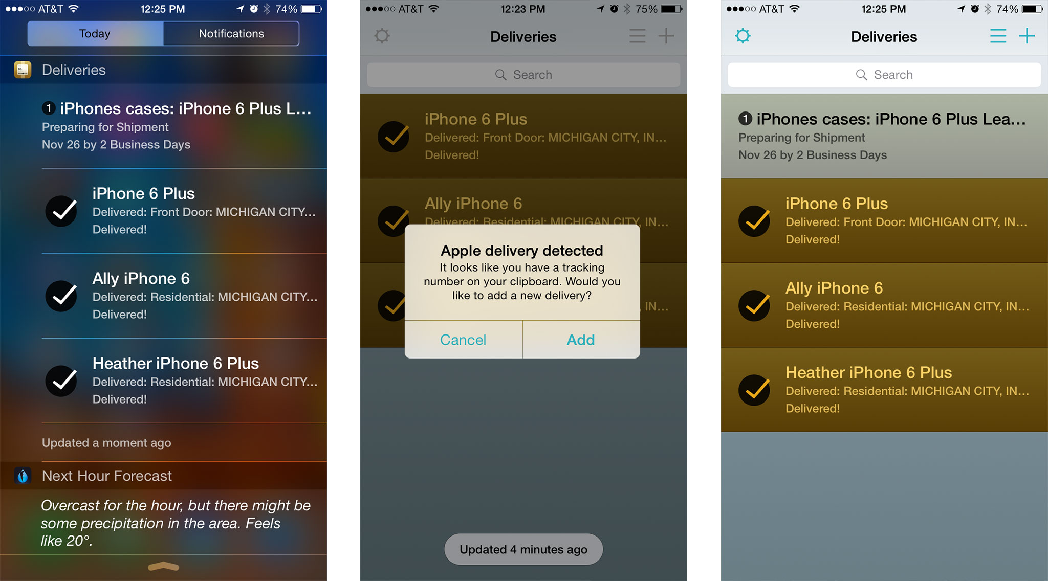 Best apps with Notification Center widgets for iOS 8: Deliveries
