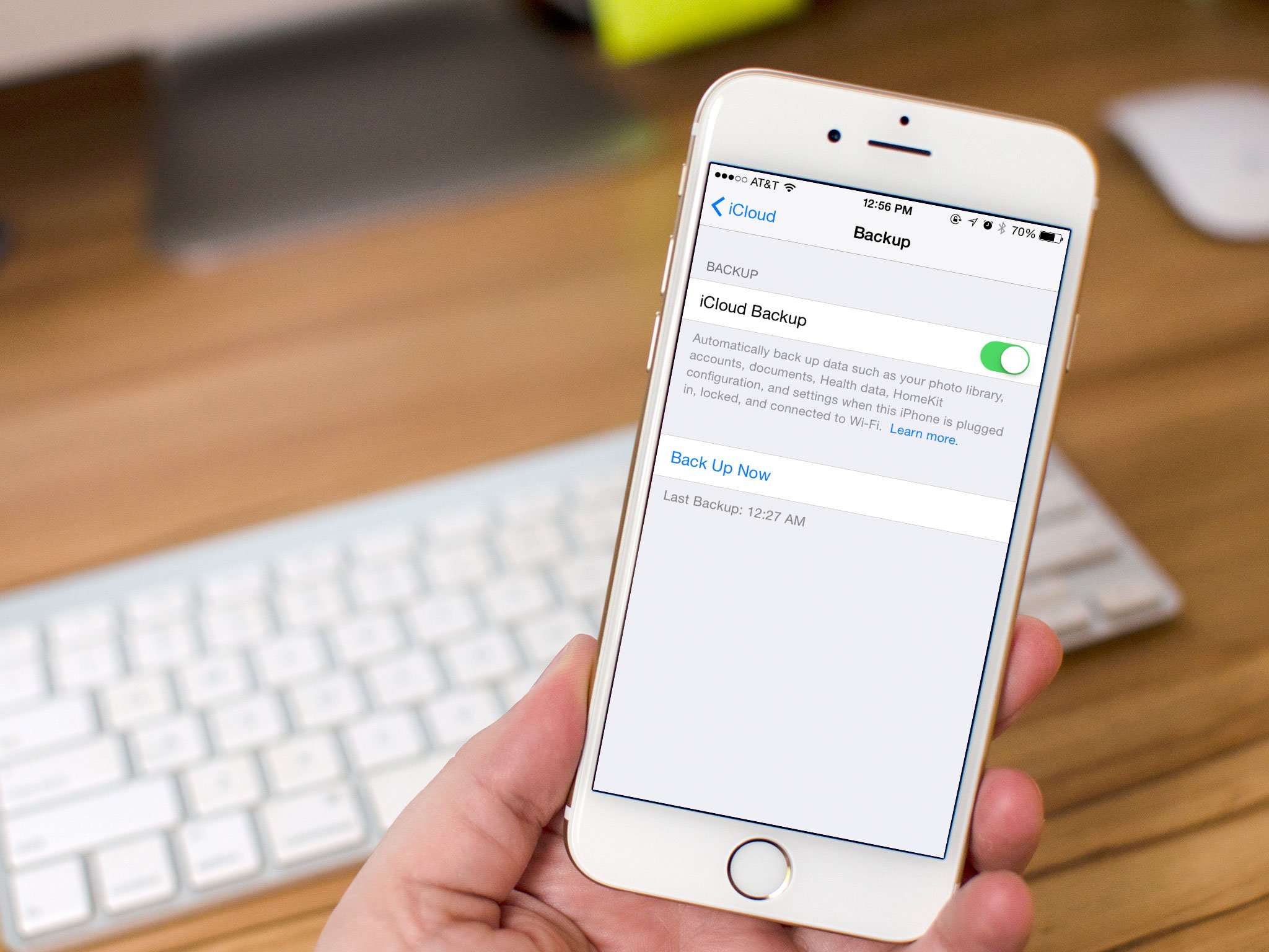 How to manually trigger an iCloud backup