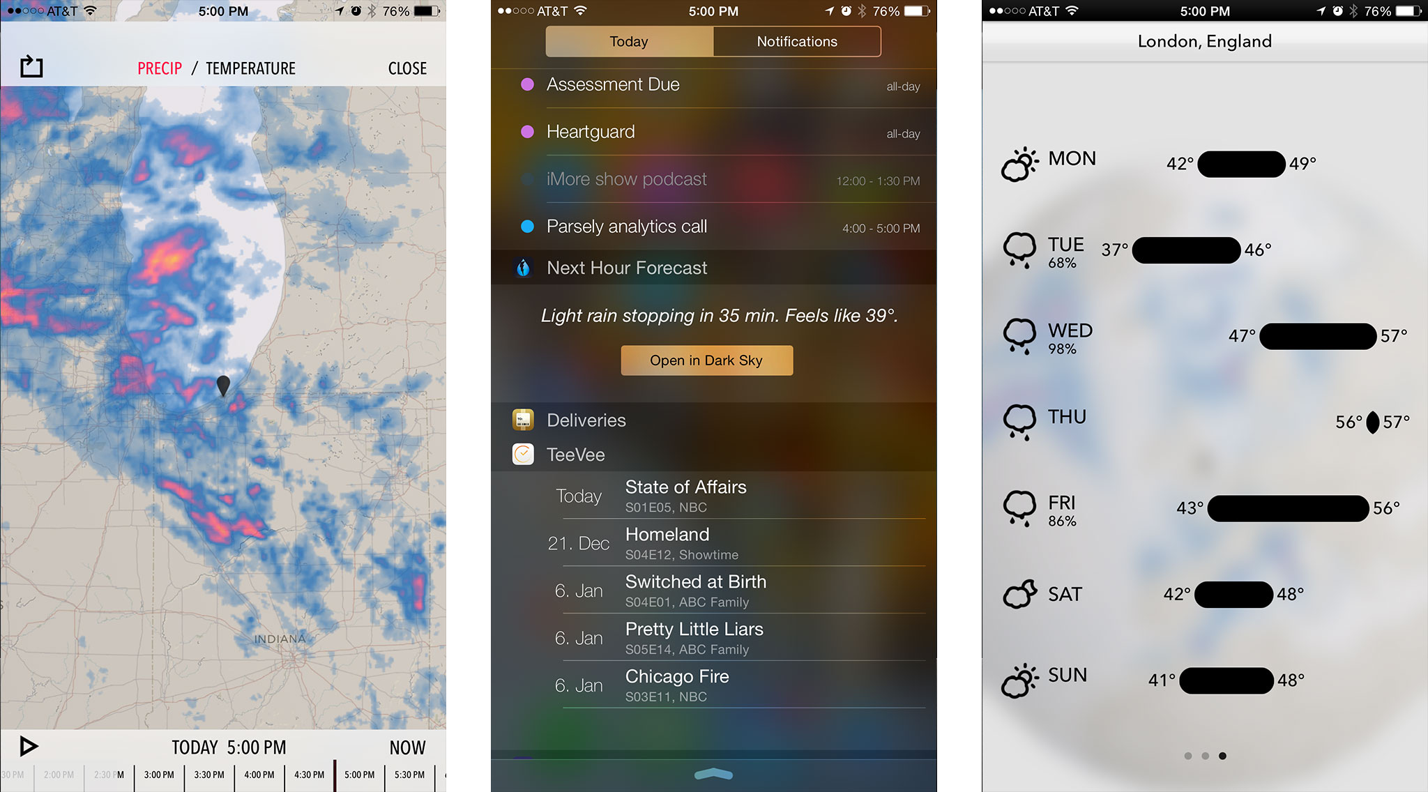 Best apps with Notification Center widgets for iOS 8: Dark Sky