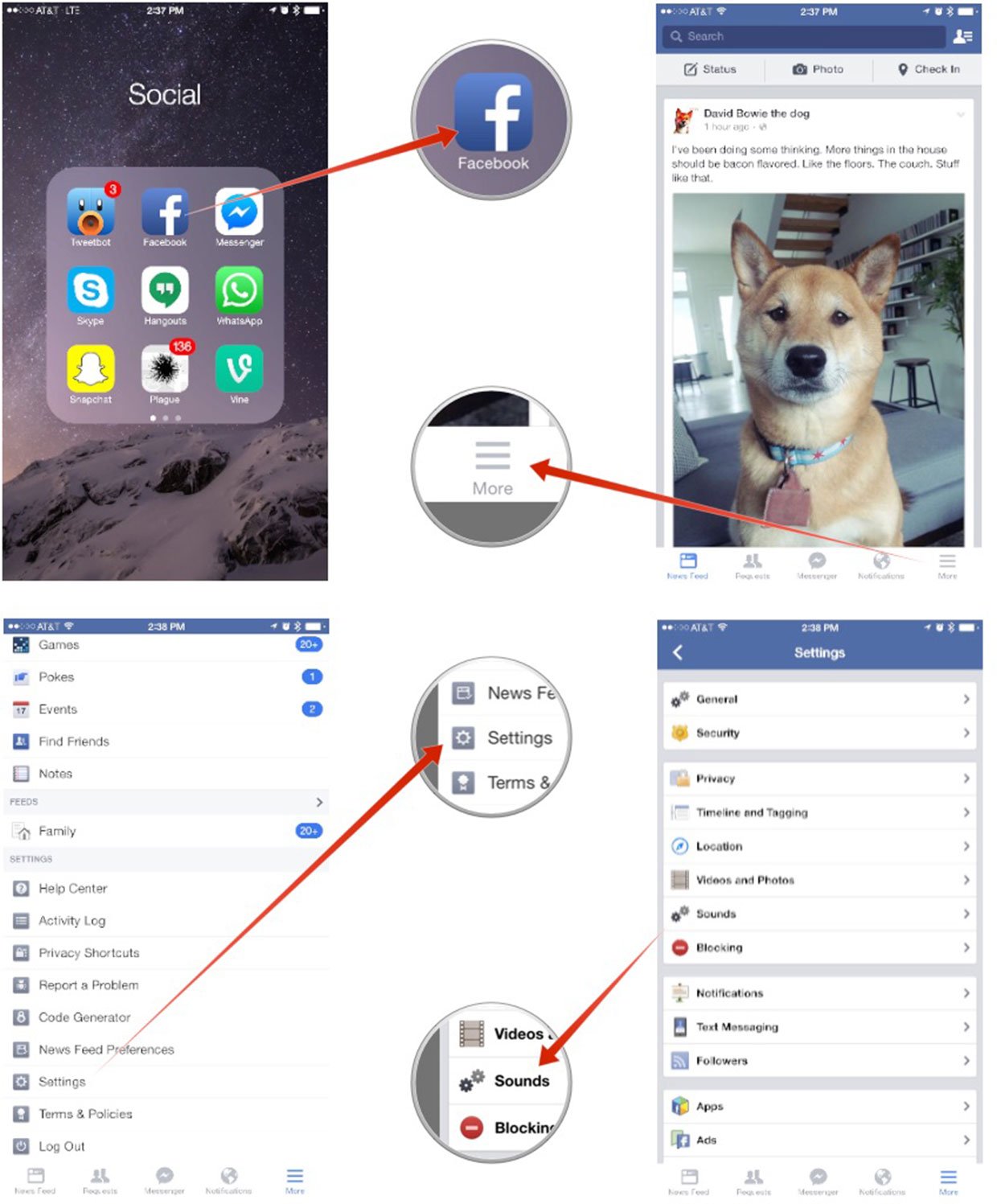 How to disable app sounds in Facebook for iPhone and iPad