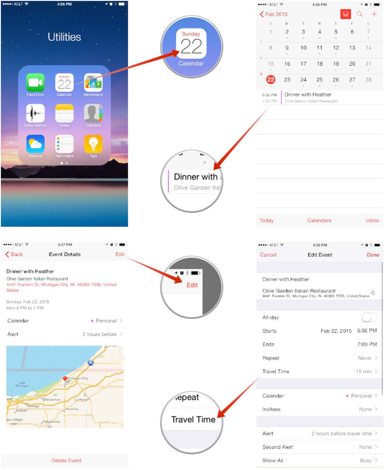 How to use travel times with Calendar for iPhone and iPad