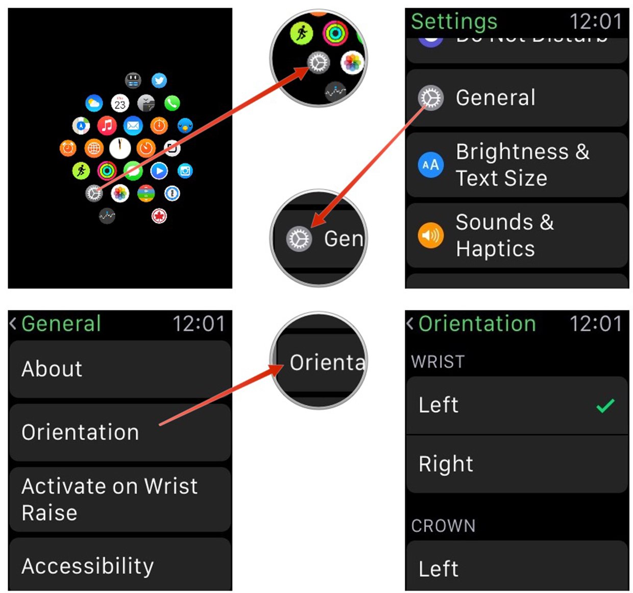 How to set up the Apple Watch for left-handed use