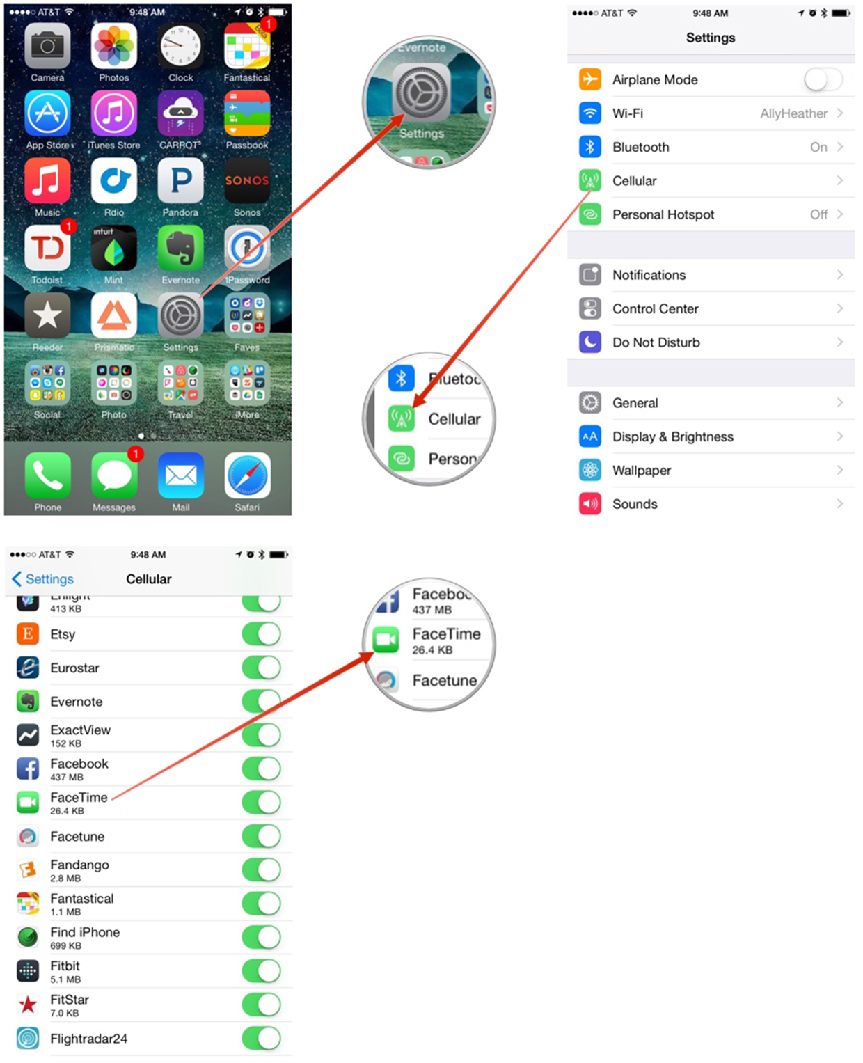How to view overall FaceTime cellular usage in the Settings app