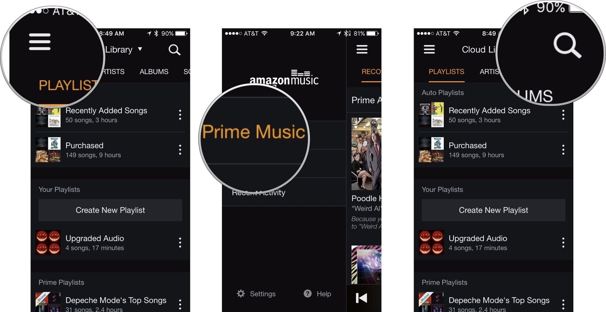 Search for content in Amazon Music