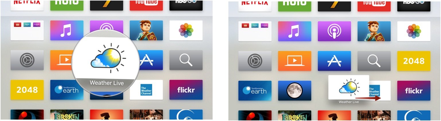 Перемещение приложения поверх другого приложения на Apple TV