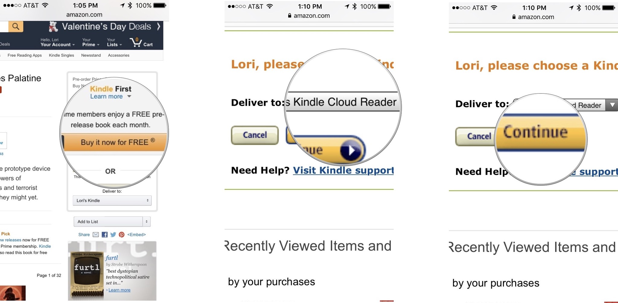 Покупка электронной книги Kindle First