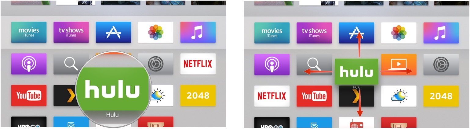 Moving apps with the Siri Remote on Apple TV