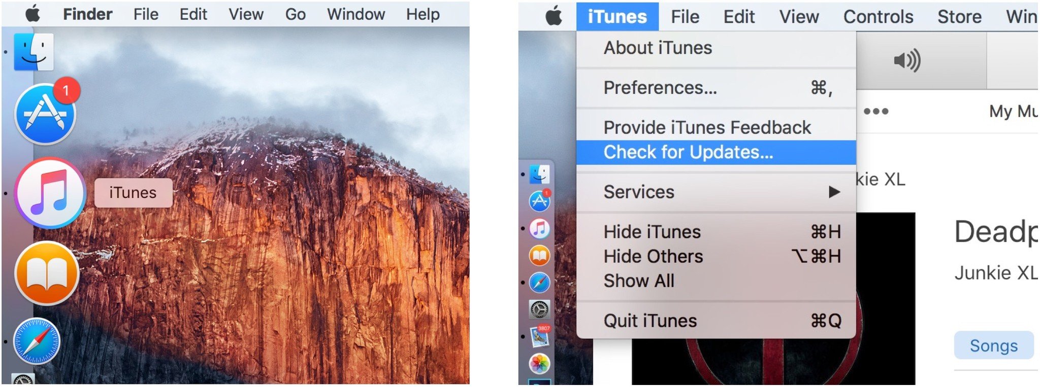 Запустите iTunes, щелкните меню iTunes, щелкните Проверить наличие обновлений.