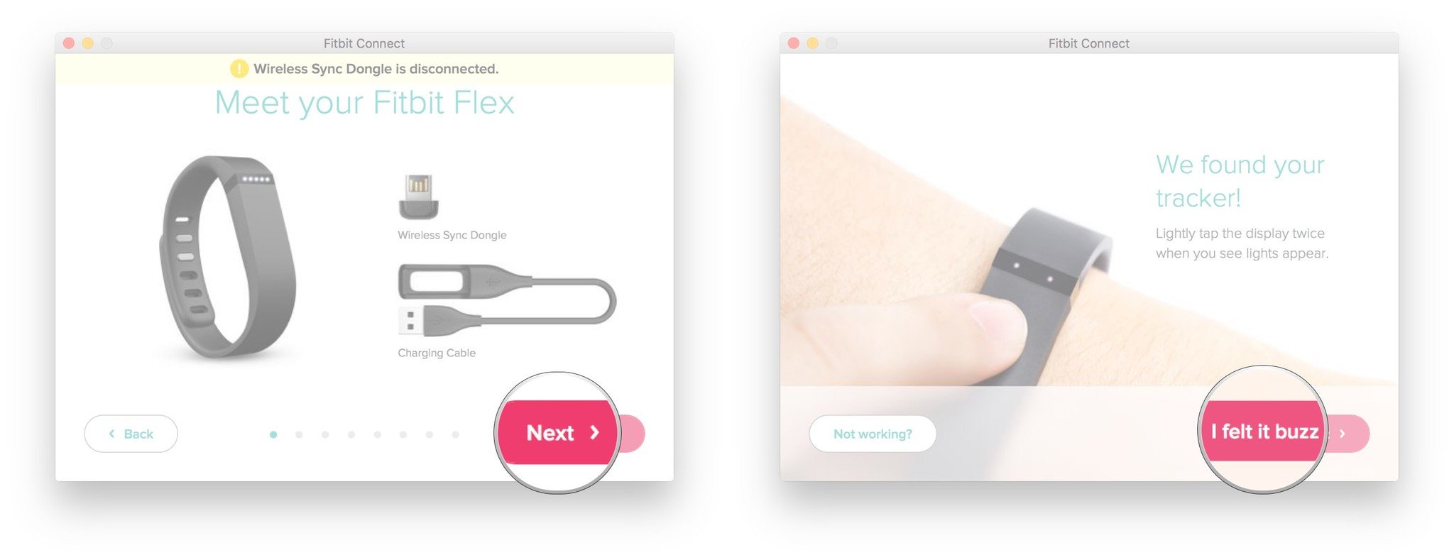 Meet your Fitbit screen and pairing your Fitbit screen.