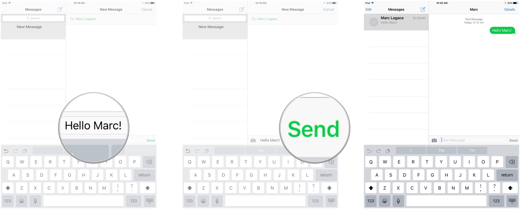 Type in your message and hit send.