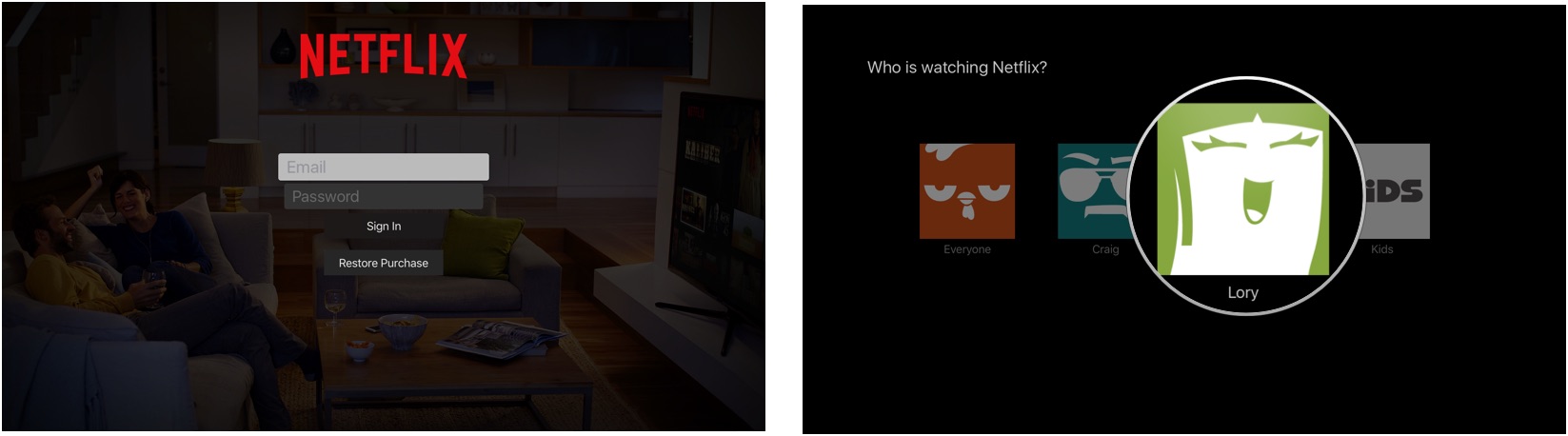 Who&#39;s Watching in Neflix on Apple TV