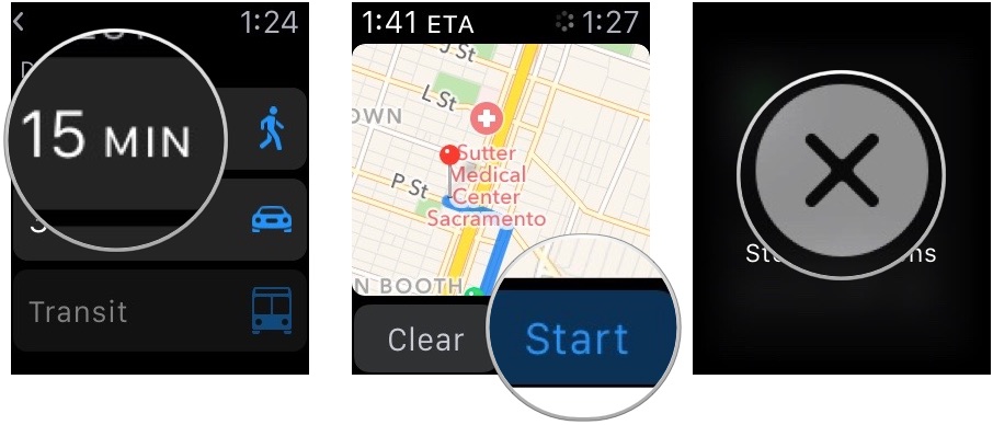 Прокладывание маршрута в Apple Maps на Apple Watch