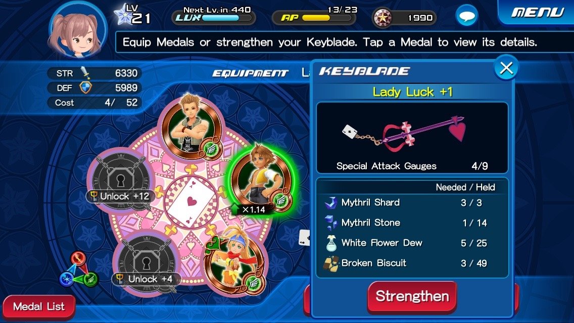 Leveling Keyblades in Kingdom Hearts Unchained X