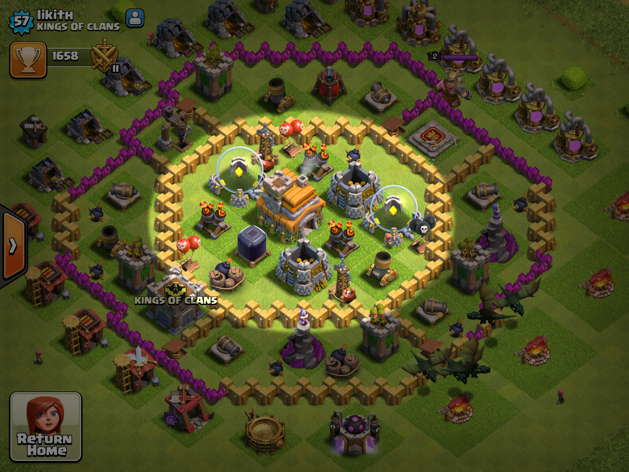 Clash of Clans layout