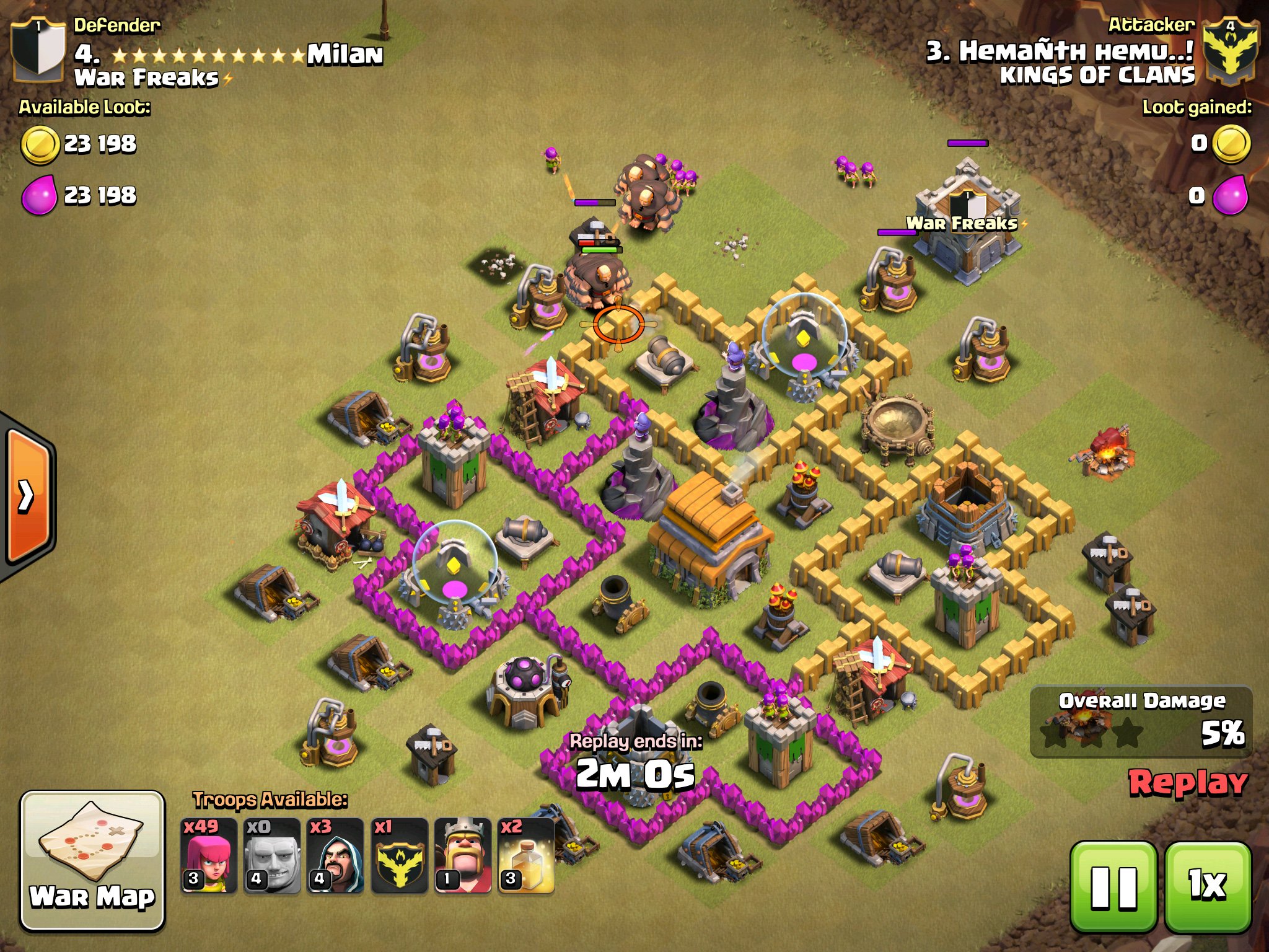 Clash of Clans attacking