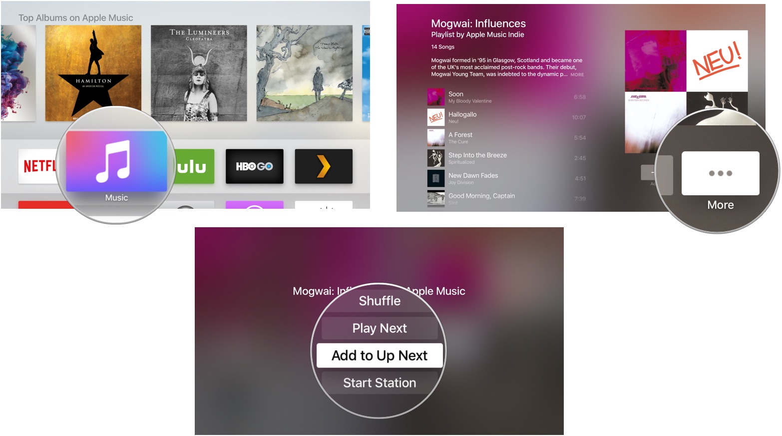 Add to Up Next in Apple Music on Apple TV