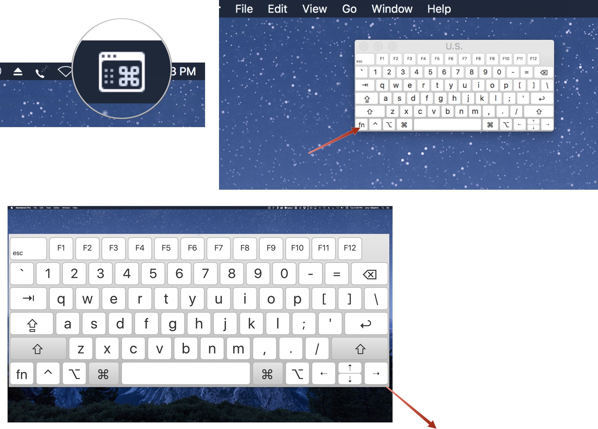 Increasing or decreasing the size of the Keyboard Viewer