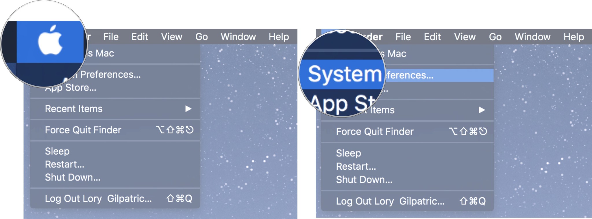 Открытие системных настроек на Mac