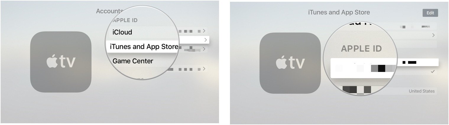 Switching iTunes accounts on Apple TV