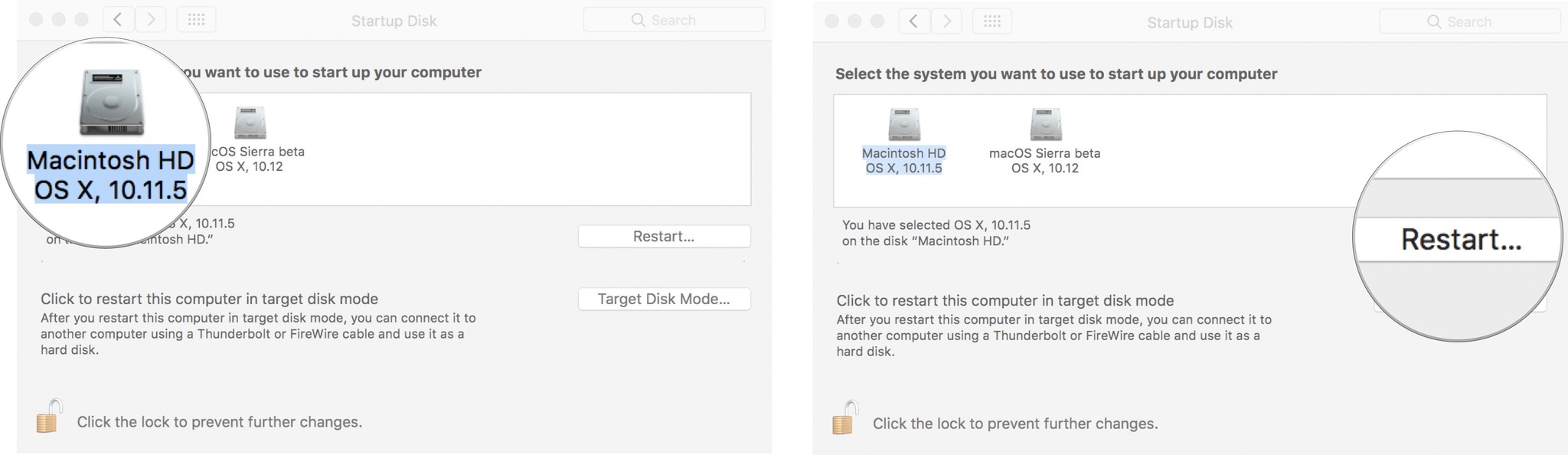 Creating a partition on Mac showing the steps for Restarting Mac
