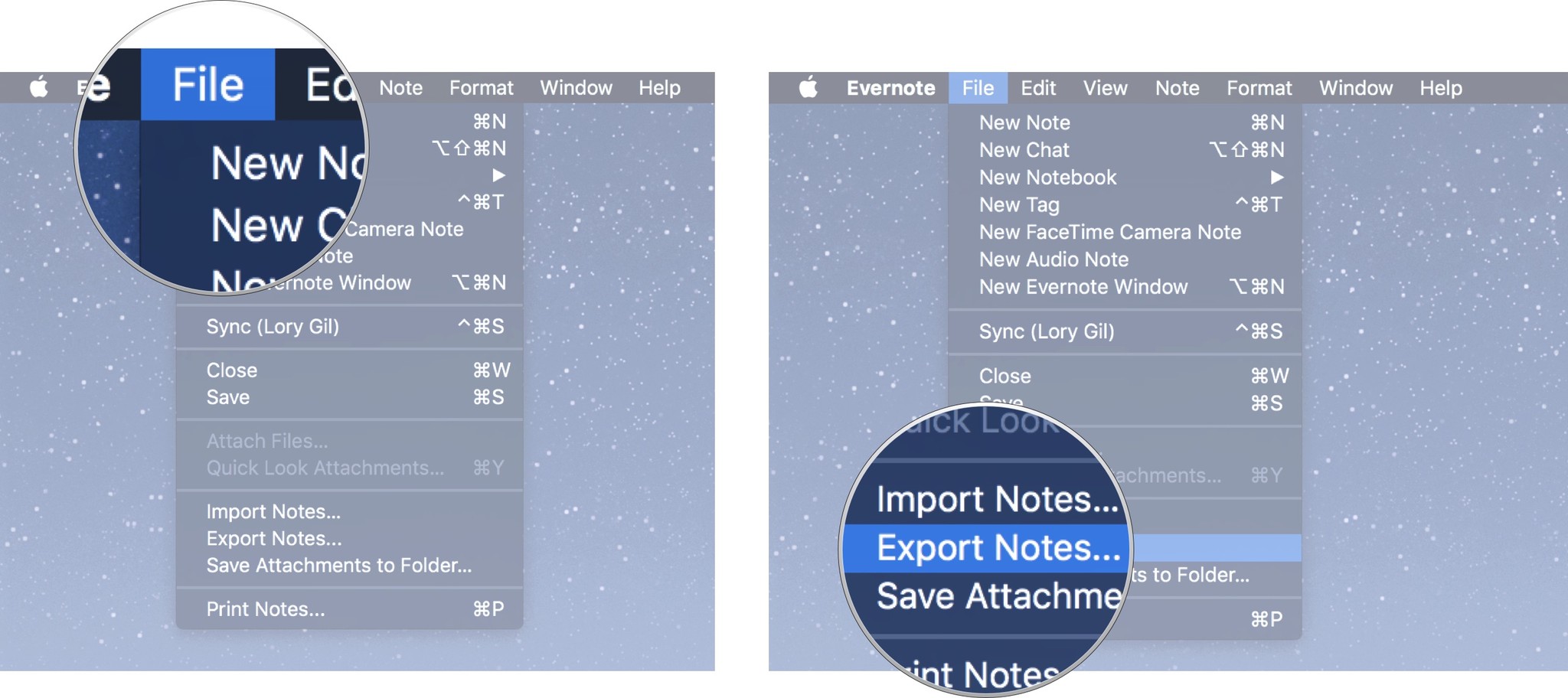 Export Notes in Evernote