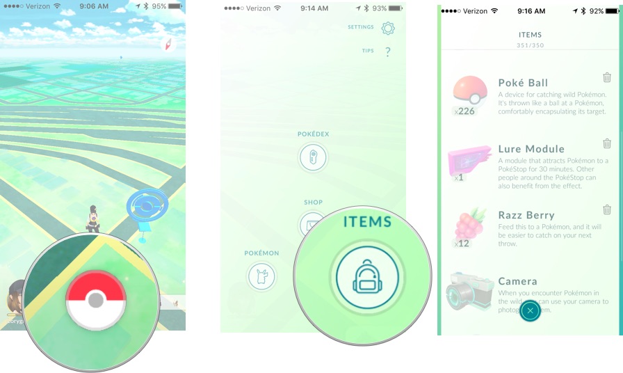 How to check to see if you have any Lures in Pokemon Go