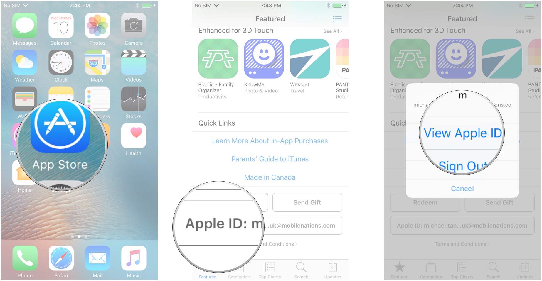 Запустите App Store, коснитесь своего Apple ID, коснитесь «Просмотреть Apple ID».