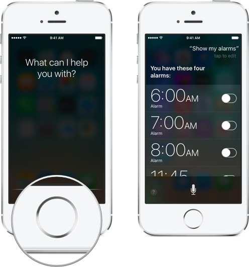 Check your Alarms using Siri