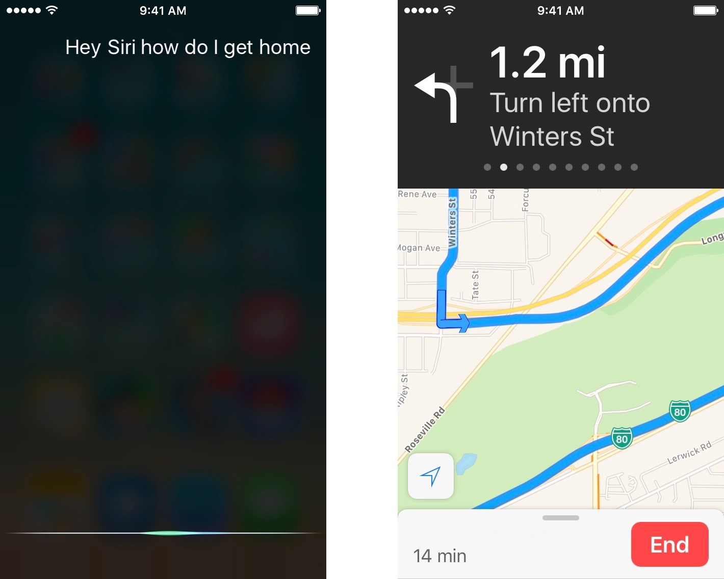 Ask Siri how to get home